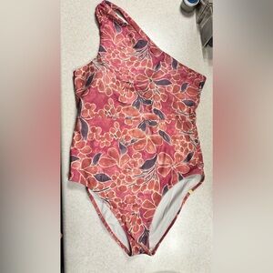 Summersalt Pink Floral Rouched Sidestroke